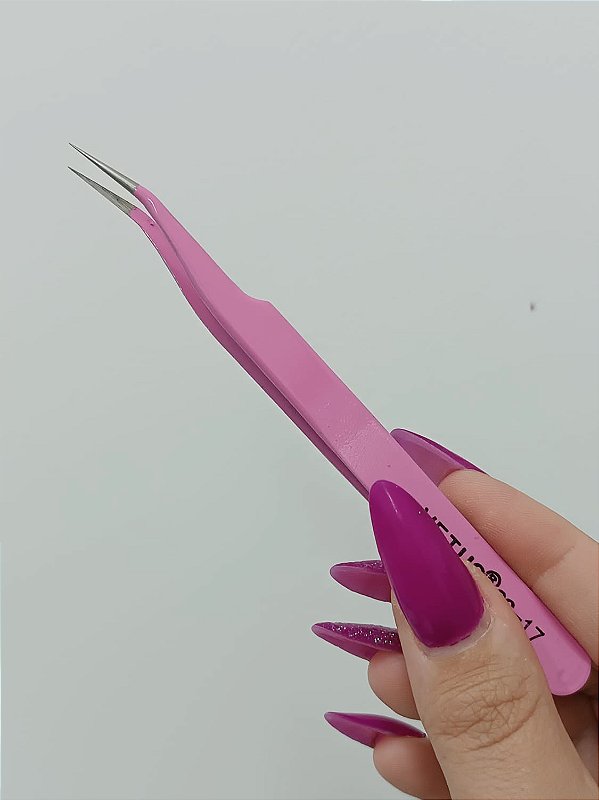 PINÇA DE CILIOS TWEEZERS VERTUS CS 17 ROSA