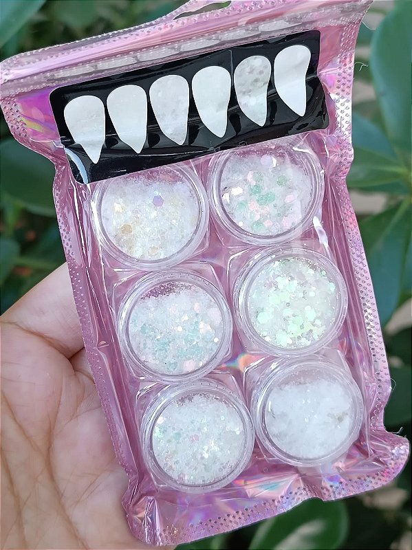 KIT COM 6 BRILHOS BRANCOS