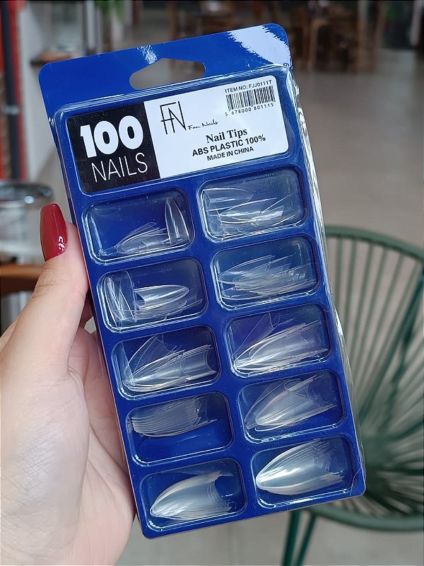 TIP ALMOND TRANSPARENTE 100UND FAN NAILS