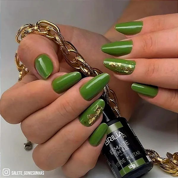 ESMALTE EM GEL VERDE MILITAR BRILIA