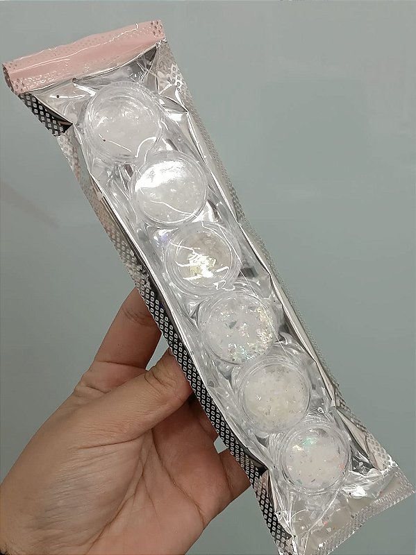 KIT COM 6 FLAKES BRANCOS SORTIDOS
