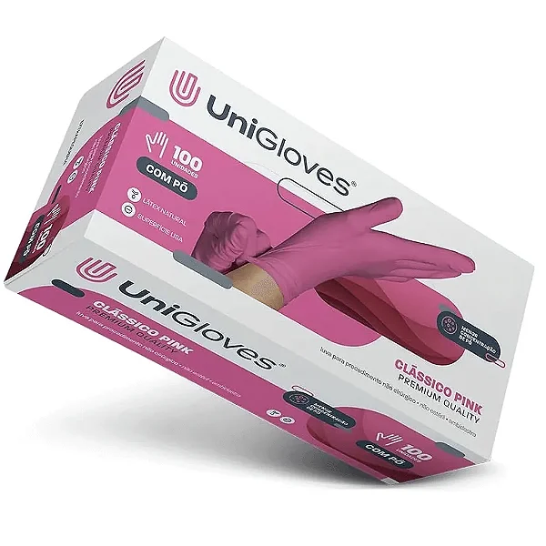 CAIXA DE LUVA COM PÓ PINK G UNIGLOVES