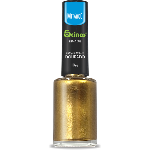 ESMALTE CINCO 10ML METALICO DOURADO