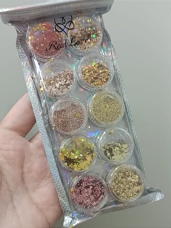KIT COM 10 BRILHOS VARIADOS REAL LOVE