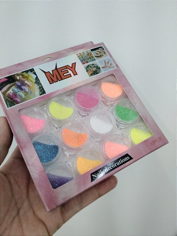 KIT DE DECORAÇÕES COM 12 BRILHOS SORTIDOS MEY