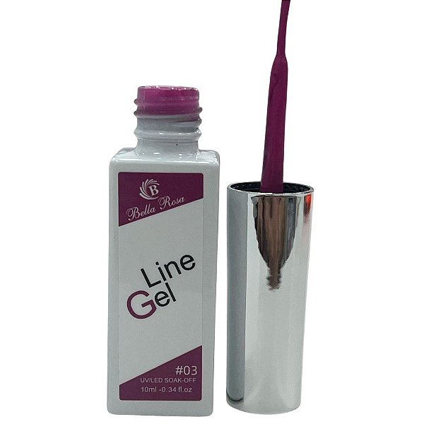 ESMALTE EM GEL PINCEL FINO BELLA ROSA LINE 03