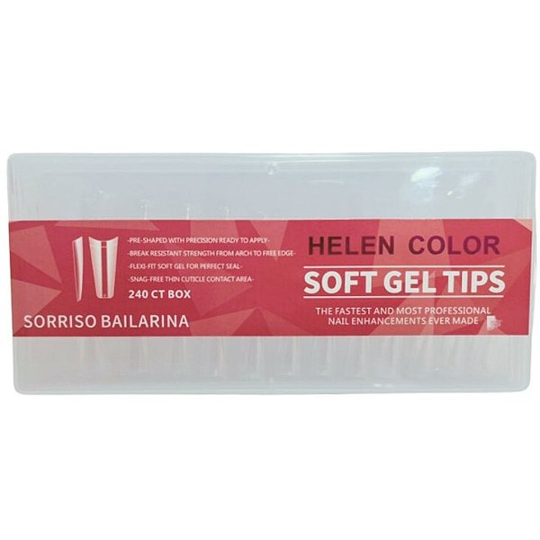 TIP DE GEL SORRISO BAILARINA TRANSPARENTE 240PCS HELEN COLOR