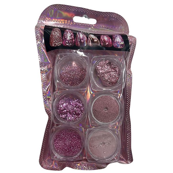 KIT COM 6 DECORAÇÕES ROSA CLARO
