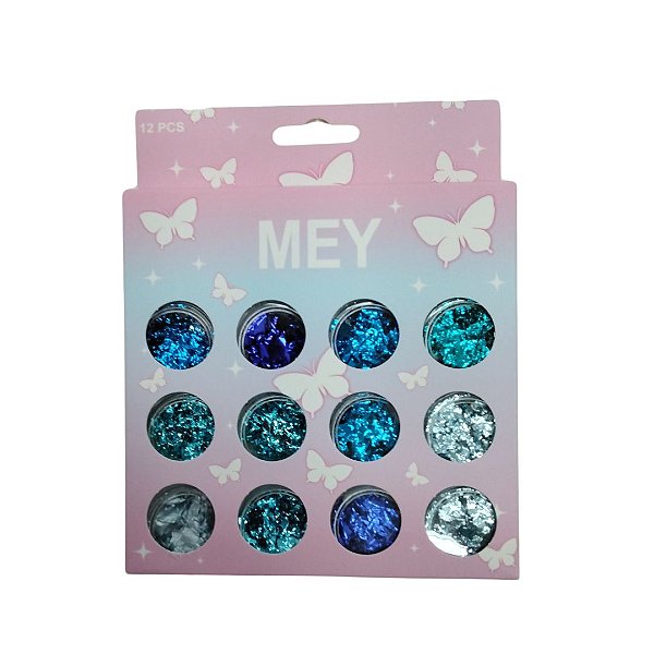 KIT COM 12 FOLHAS DE OURO AZUL MEY