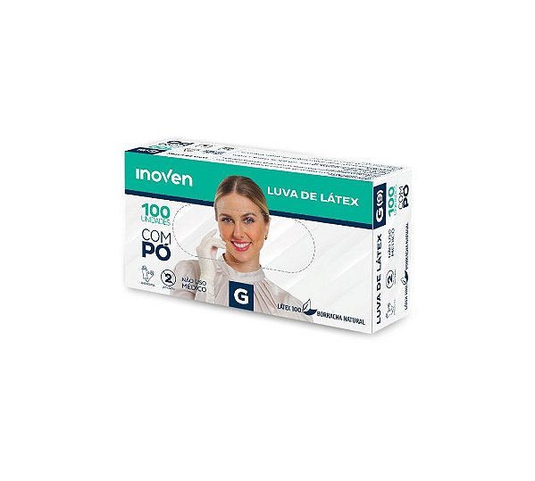 CAIXA DE LUVA DE LATEX G 100UND INOVEN