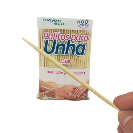 PALITO UNHA PONTIAGUDO 100UND INOVEN BAMBU
