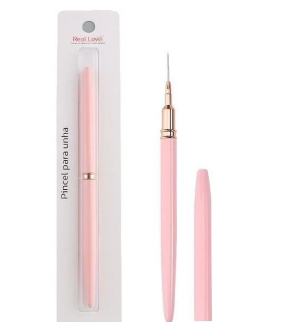 PINCEL FINO REAL LOVE COM TAMPA ROSA