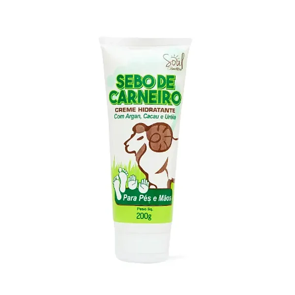 CREME PARA OS PES E MAOS SEBO DE CARNEIRO 200G SOUL