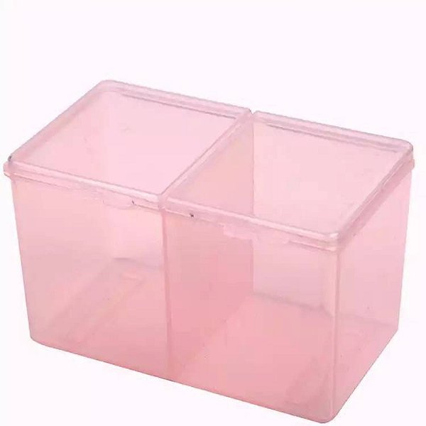 PORTA ALGODÃO PRENSADO 2 DIVISORIAS ROSA