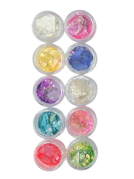 KIT MADREPEROLA COM GLITTER FLOCADO 12UND DAFU