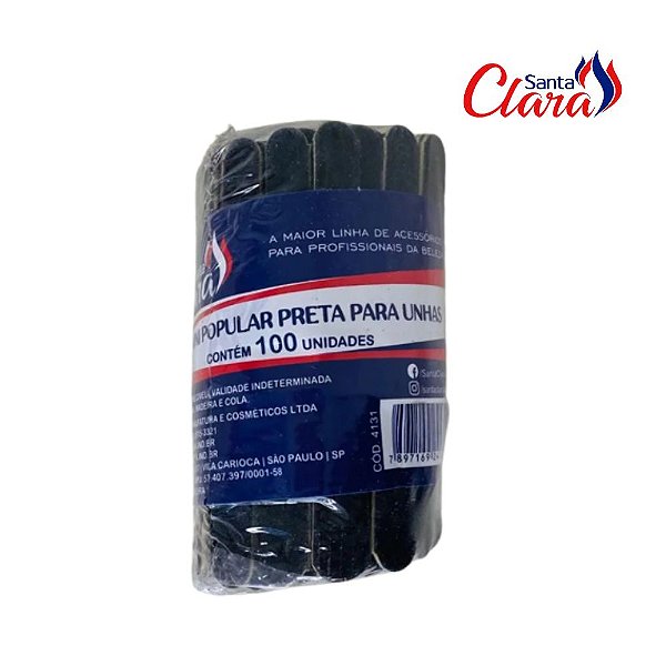 MINI LIXA PRETA 100UND SANTA CLARA
