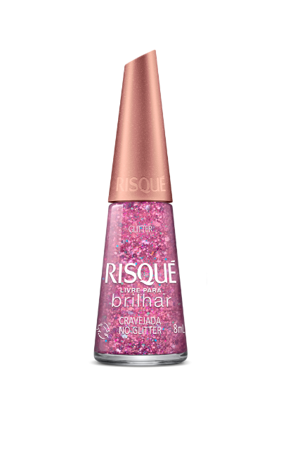 ESMALTE RISQUE CRAVEJADO NO GLITTER