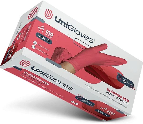 CAIXA DE LUVA COM PÓ CEREJA (RED) G UNIGLOVES