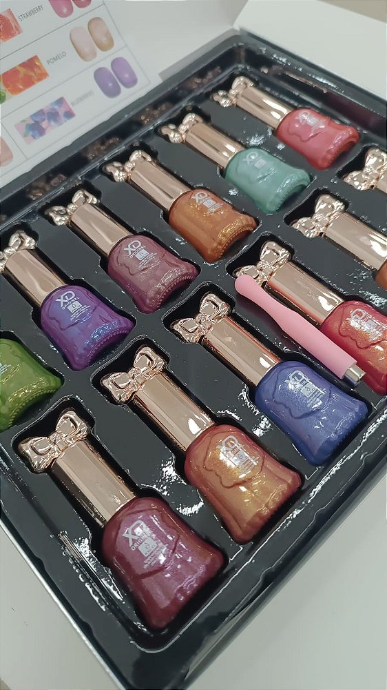 KIT ESMALTE EM GEL MAGNETICO COLEÇÃO FRUTAS + IMA