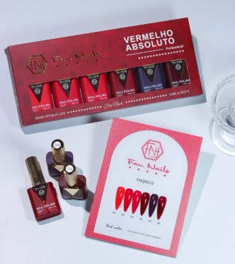 COLEÇÃO VERMELHO ABSOLUTO FAN NAILS