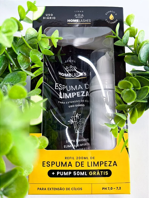KIT REFIL DE ESPUMA DE LIMPEZA PARA EXTENSÃO DE CILIOS - 200ML + PUMP 50ML