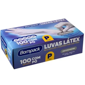 CAIXA DE LUVA LATEX P 100UND C/PÓ BOMPACK