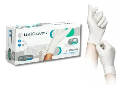 CAIXA DE LUVA WHITE LATEX P 100UND. UNIGLOVES
