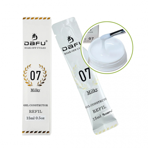 SACHE REFIL GEL CONSTRUTOR DAFU 07 MILKY 15ML