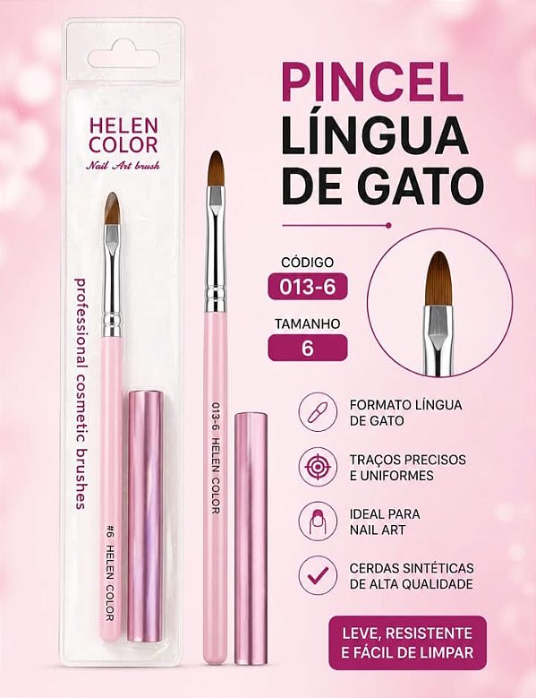 PINCEL HELEN COLOR LINGUA DE GATO #6 C/ TAMPA