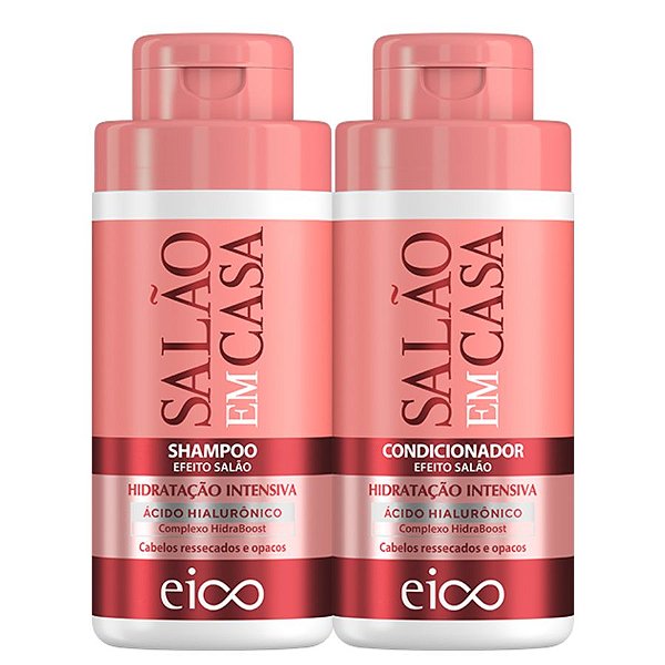 Kit Eico Salão em Casa Hidratação Intensiva Shampoo 450ml + Condicionador 400ml Ácido Hialurônico