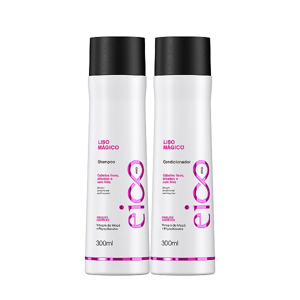 Kit Eico Pro Liso Mágico Pós Progressiva Tratamento Capilar Shampoo e Condicionador 300ml