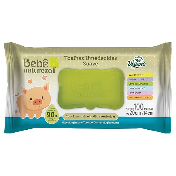 Bebê Natureza Toalhas Umedecidas Suave 100 Unidades