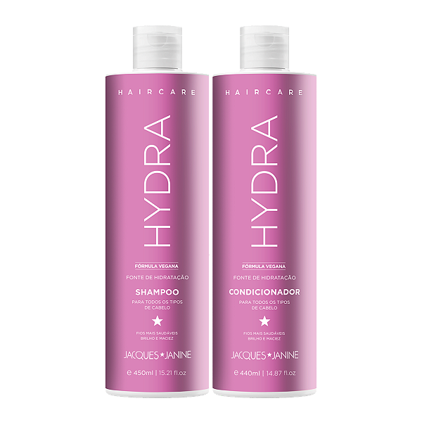 Kit Jacques Janine Hair Care Hydra Shampoo 450ml Condicionador Leave-In 440ml