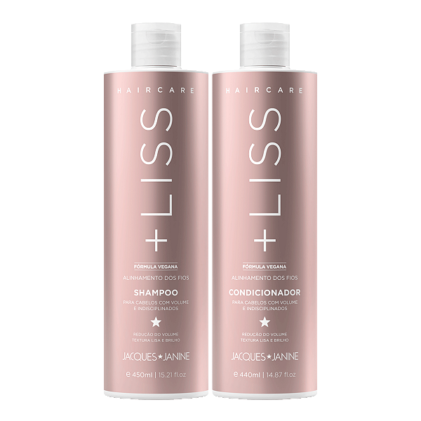 Kit Jacques Janine Hair Care Liss Shampoo 450ml Condicionador Leave-In 440ml