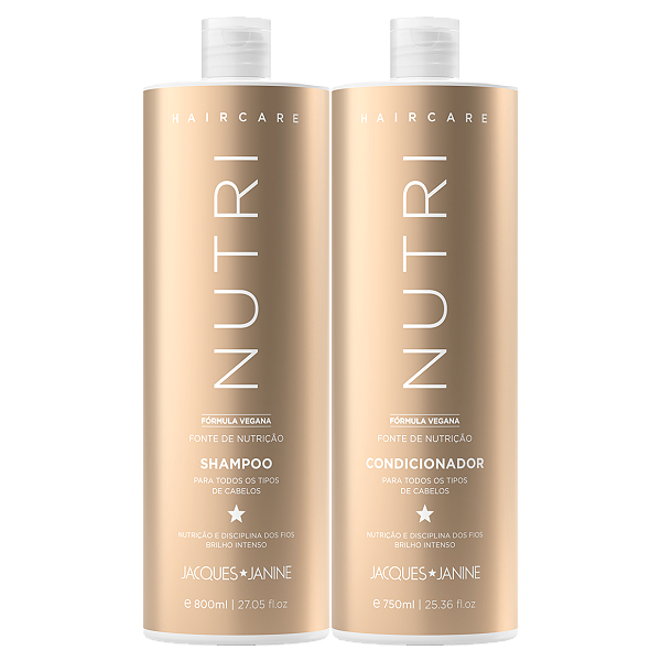 Kit Jacques Janine Hair Care Nutri Shampoo 800ml Condicionador Leave-In 750ml