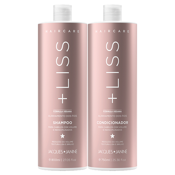 Kit Jacques Janine Hair Care Liss Shampoo 800ml Condicionador Leave-In 750ml