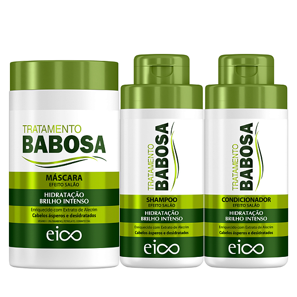 Kit Eico Babosa Shampoo Condicionador 450ml Máscara 1kg