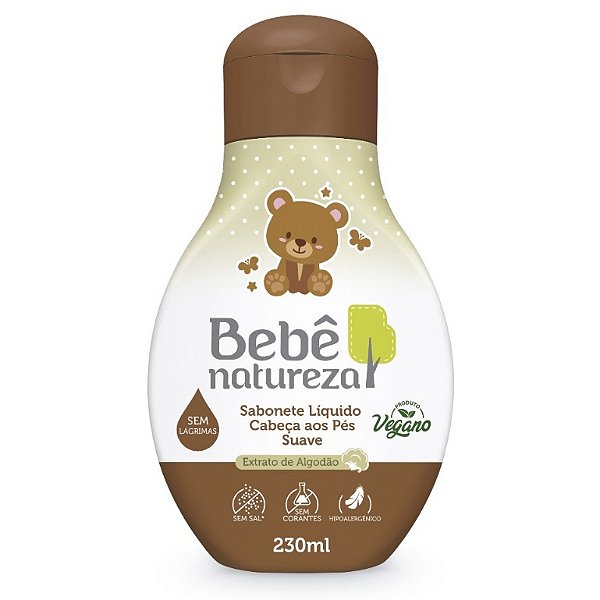 Bebê Natureza Sabonete Líquido Cabeça aos Pés Suave 230ml
