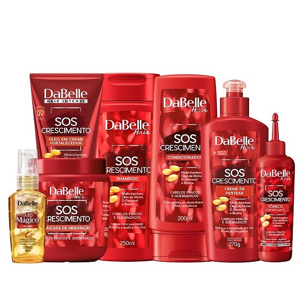 Kit Dabelle SOS Crescimento Tratamento Completo Fortalecimento Crescimento Máscara 400g