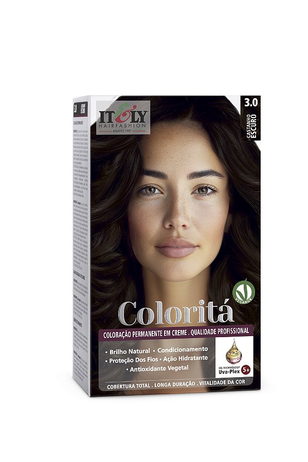 Itely Coloração Creme Coloritá - 3.0 Castanho Escuro