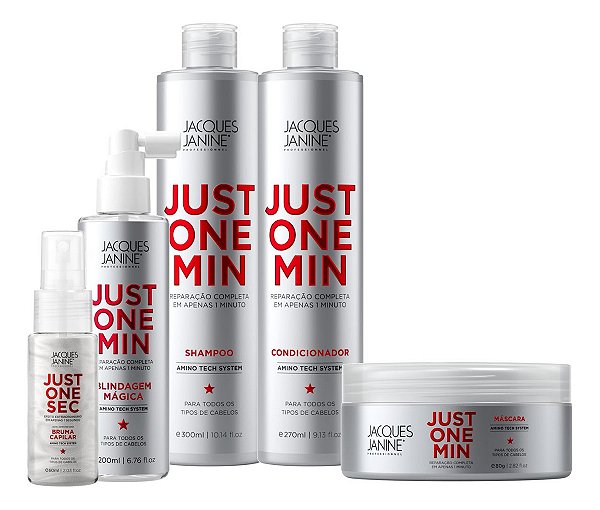 Kit Jacques Janine Just One Min Máscara 80g Blindagem 200ml