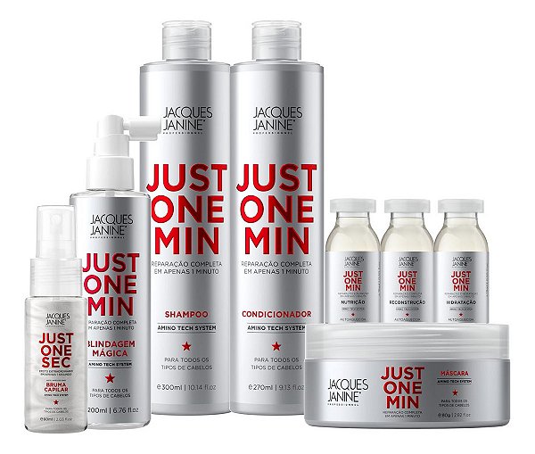 Kit Jacques Janine Just One Min Máscara + Blindagem 200ml