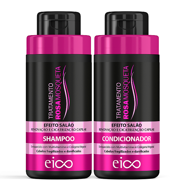 Kit Eico Rosa Mosqueta Shampoo 450ml + Condicionador 400ml