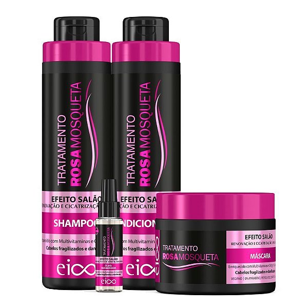 Kit Eico Tratamento Rosa Mosqueta Óleo 60ml 4 Itens