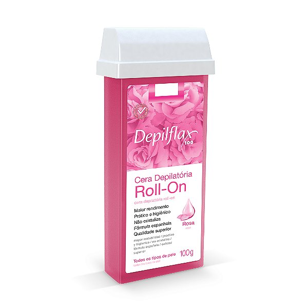 Depilflax Cera Depilatória Roll-on Rosa 100g