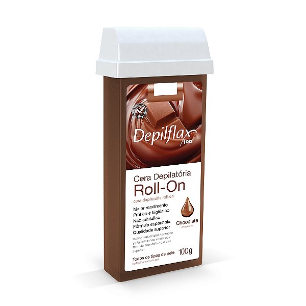 Depilflax Cera Depilatória Roll-on Chocolate 100g