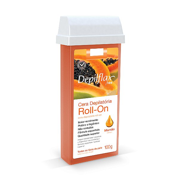 Depilflax Cera Depilatória Roll-on Mamão 100g