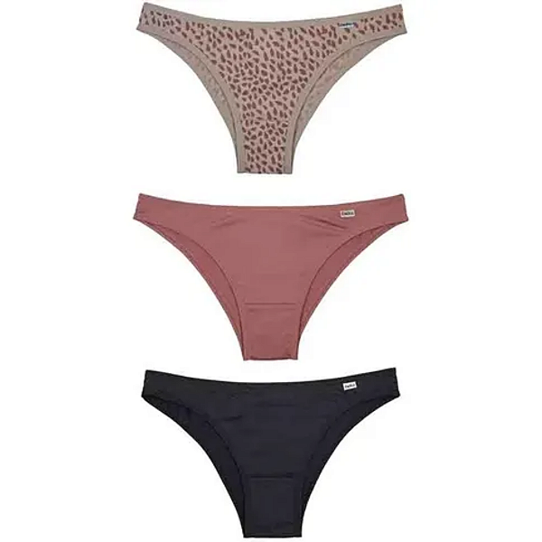 Del Rio Kit 3 Calcinhas Tanga Microfibra Estampa Felícia Tamanho G