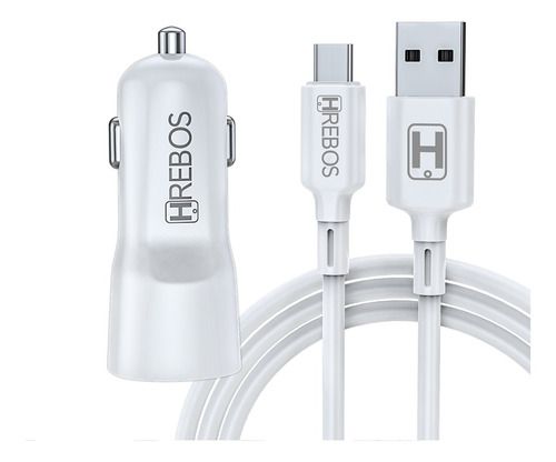 Carregador Para Celular Veicular 2 Usb + Cabo Tipo-C HS-80 C
