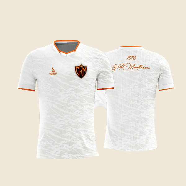 Camisa Jacquard branca com pacth